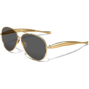 YDAOWKN Retro Gold Aviator Sunglasses for Women Men, Metal Oversized 70s Aviators Sun Glasses in Saudi Arabia