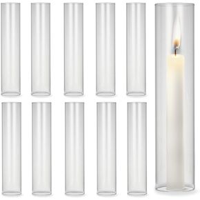 Clear Glass Hurricane Candle Tubes, Open-Ended Cylinder Candle Sleeves, Glass Candle Covers for Wedding Table Centerpieces & Home Decor in Saudi Arabia