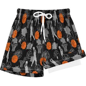 Boys Swim Trunk with Compression Liner Quick Dry Board Shorts Summer Beach Swimsuit Bathing Suit in Saudi Arabia