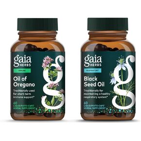 Gaia Herbs Oil of Oregano Immune & Antioxidant Support*, 60 Vegan Liquid Phyto-Caps Black Seed Oil Lung, Respiratory & Antioxidant Support*, 60 Vegan Liquid Phyto-Caps -Bundle (Pack of 2) in Saudi Arabia