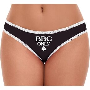 Knaughty Knickers BBC Only - Queen Of Spades Black and White Bikini Panties Adult Flirty Fun in Kuwait