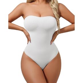 Strapless Body Shaper Tummy Control for Women Thong Seamless Body Suit Shapewear Strapless Bodysuit Shapewear in Saudi Arabia