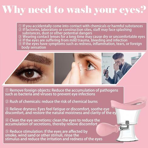 3Pack Eye Wash Cup, Portable Eye Washer Cleaner Kit Silicone Air Pressure Eye Cleaning Cup Eye Care Eye Rinse for Soothing Tired Eyes Effective Relief Tired Eyes Cleaning Eye Dust Makeup Irritants in Saudi Arabia