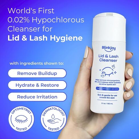 Blinkjoy Lid & Lash Cleanser + Electric Eyelid Brush 2 (White) Bundle | Daily Eyelid and Lash Hygiene Kit for Dry Eyes, Demodex, Blepharitis, Makeup Removal in Saudi Arabia