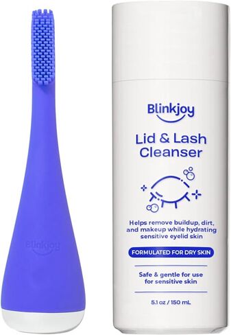 Blinkjoy Lid & Lash Cleanser + Electric Eyelid Brush 2 (Blue) Bundle | Daily Eyelid and Lash Hygiene Kit for Dry Eyes, Demodex, Blepharitis, Makeup Removal in Saudi Arabia