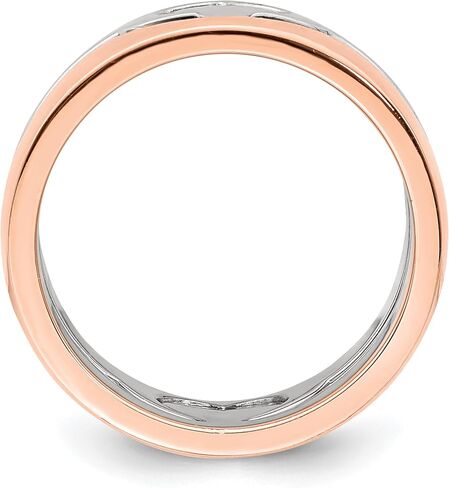 Sterling Silver Rose-tone Double Heart Ring in Kuwait