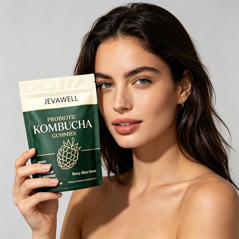 Jevawell Kombucha Gummies - Joint SupportPrebiotics, Probiotics & Postbiotics, Digestive & Gut Health Support - Berry Flavor - 60 Gummies in Saudi Arabia