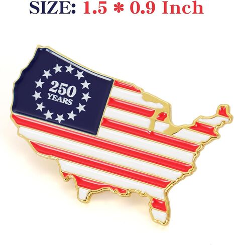United States of America 250th Anniversary Pin Set (1776–2026) – American Flag & USA Map Lapel Pins, Patriotic Commemorative Brooch Set, Independence Day Gift, 4th of July Accessories in Saudi Arabia