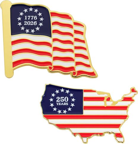 United States of America 250th Anniversary Pin Set (1776–2026) – American Flag & USA Map Lapel Pins, Patriotic Commemorative Brooch Set, Independence Day Gift, 4th of July Accessories in Saudi Arabia