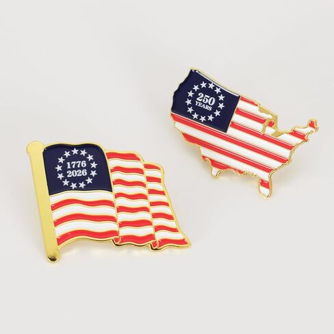United States of America 250th Anniversary Pin Set (1776–2026) – American Flag & USA Map Lapel Pins, Patriotic Commemorative Brooch Set, Independence Day Gift, 4th of July Accessories in Saudi Arabia