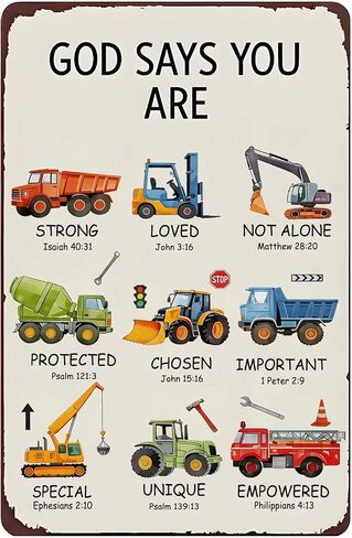 Boys Gifts God Says You Are Vintage Engineering Car Metal Sign for Kid Room Bedroom Decor in Saudi Arabia