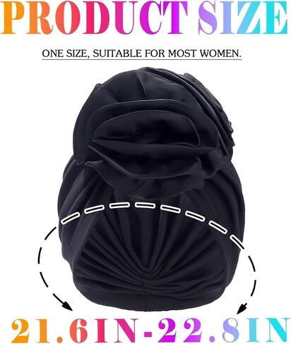 Urieo Gele African Head Wrap Black Pre-tied Turban Headdress for Women in Kuwait