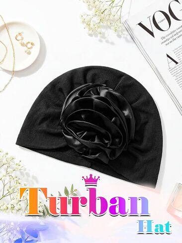 Urieo Gele African Head Wrap Black Pre-tied Turban Headdress for Women in Kuwait