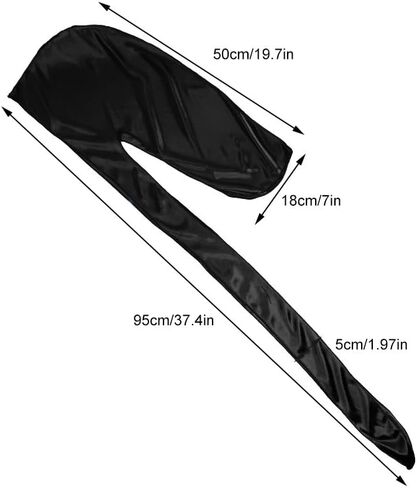 Eohak النساء الرجال حريري الساتان Durag رئيس التفاف Durag اضافية طويلة ذيول لينة السلس القراصنة عمامة الحجاب in Kuwait