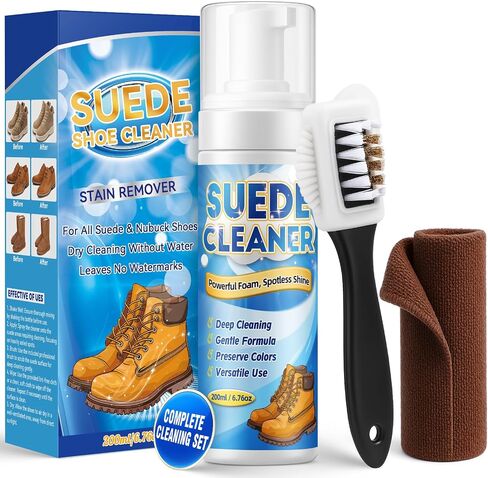 Sneaker Cleaner Kit Shoe Cleaning Solution for White Shoes Foam Formula for Suede Leather Canvas in Saudi Arabia
