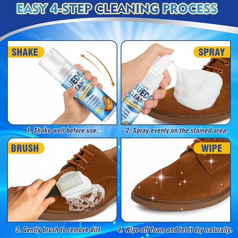 Sneaker Cleaner Kit Shoe Cleaning Solution for White Shoes Foam Formula for Suede Leather Canvas in Saudi Arabia