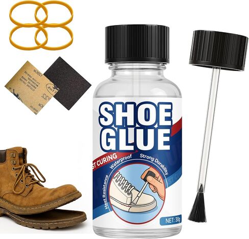Shoe Glue, 30g Clear Shoe Repair Glue Sole Repair Kit, Professional Waterproof Shoe Adhesive Fixes Cracks and Debond, Super Glue for Boots, Sneakers, Heels, Hiking Shoes, Leather, Sneakers in Saudi Arabia