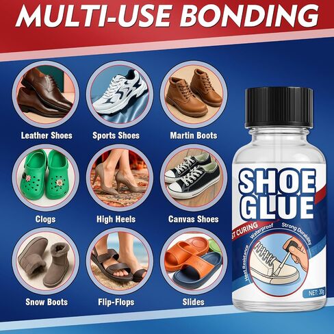 Shoe Glue, 30g Clear Shoe Repair Glue Sole Repair Kit, Professional Waterproof Shoe Adhesive Fixes Cracks and Debond, Super Glue for Boots, Sneakers, Heels, Hiking Shoes, Leather, Sneakers in Saudi Arabia