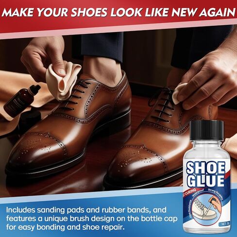 Shoe Glue, 30g Clear Shoe Repair Glue Sole Repair Kit, Professional Waterproof Shoe Adhesive Fixes Cracks and Debond, Super Glue for Boots, Sneakers, Heels, Hiking Shoes, Leather, Sneakers in Saudi Arabia
