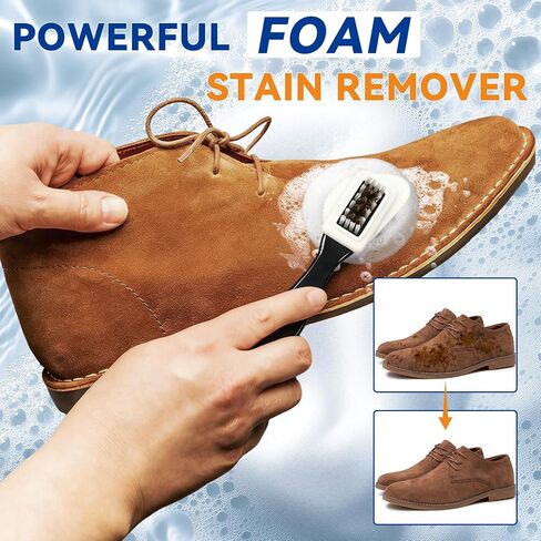 Suede Shoes Cleaner, Suede and Nubuck Cleaner with Brush & Towel, Shoe Cleaner Remove Stain & Water Mark for Suede Fabric (Blue) in Saudi Arabia