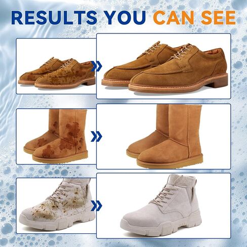 Suede Shoes Cleaner, Suede and Nubuck Cleaner with Brush & Towel, Shoe Cleaner Remove Stain & Water Mark for Suede Fabric (Blue) in Saudi Arabia