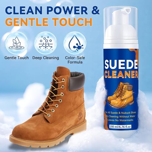 Suede Shoes Cleaner, Suede and Nubuck Cleaner with Brush & Towel, Shoe Cleaner Remove Stain & Water Mark for Suede Fabric (Blue) in Saudi Arabia