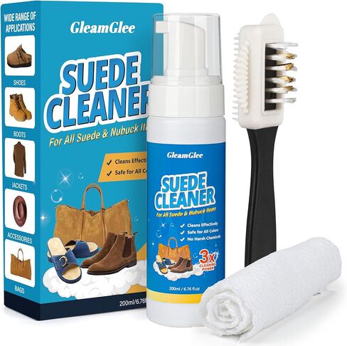 Suede Cleaner Kit, 6.76 oz Suede & Nubuck Shoe Cleaner with Brush & Microfiber Towel – Cleans & Restores Suede from Dirt, Stains & Water Marks on Shoes, Boots, Sneakers, Jackets, Bags & Purses in Saudi Arabia