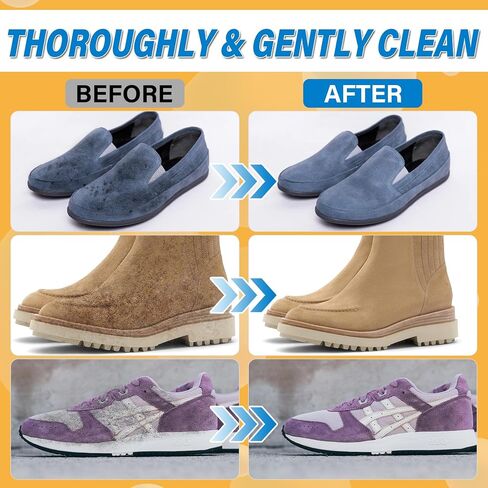 Suede Cleaner Kit, 6.76 oz Suede & Nubuck Shoe Cleaner with Brush & Microfiber Towel – Cleans & Restores Suede from Dirt, Stains & Water Marks on Shoes, Boots, Sneakers, Jackets, Bags & Purses in Saudi Arabia