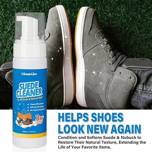 Suede Cleaner Kit, 6.76 oz Suede & Nubuck Shoe Cleaner with Brush & Microfiber Towel – Cleans & Restores Suede from Dirt, Stains & Water Marks on Shoes, Boots, Sneakers, Jackets, Bags & Purses in Saudi Arabia