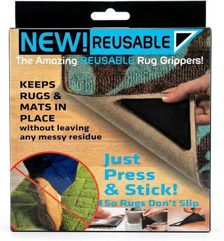 Rug Grippers - Non-Slip Reusable Rug Pads for Hardwood Floors and Carpet, The Amazing Reusable Rug Gripper 12 Grippers,Washable Rug GripperTape to Keep Rugs in Place, in Saudi Arabia