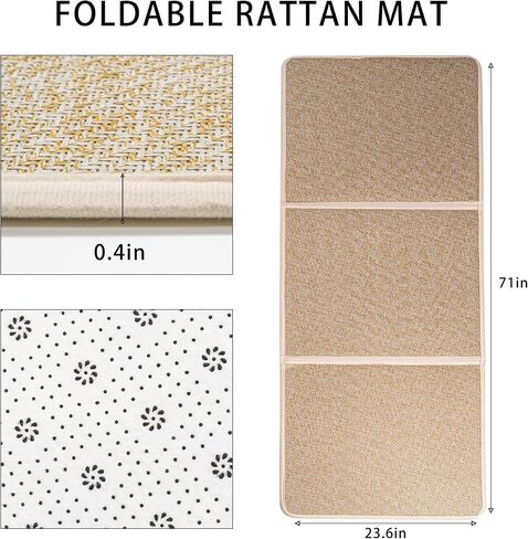 Japanese Tatami Mat Foldable Floor Mats Non-Slip Futon Mattress Sleeping Mat Summer Yoga Mat Indoor Outdoor Runner Rug Area Rug for Bedroom Living Room,Grey in Kuwait