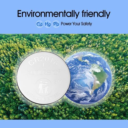 CR2016 3v Coin battery12 Pack for Child Safety, Compatible with Remotes, Key Fobs, Glucose Monitors - 7 Years Shelf Life in Kuwait