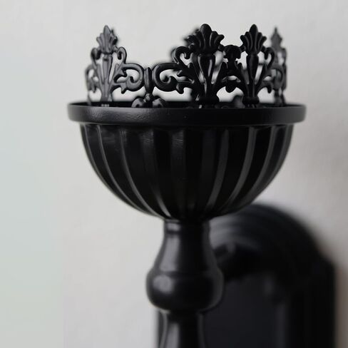 Wall Sconce Candle Holder Set of 2, Black Wall-Mounted Metal Candle Holders, Gothic Crown and Scepter Design Hanging Iron Candle Sconce Stand for Living Room Home Decoration in Saudi Arabia