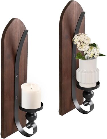 Gold Glass Lanterns Wall Candle Sconces Set of Two, Vintage Metal Hurricane Wall Candle Holders Decorative, Hanging Lantern Rustic Farmhouse Decor for Home Bedroom, Hallway, Living Room in Saudi Arabia