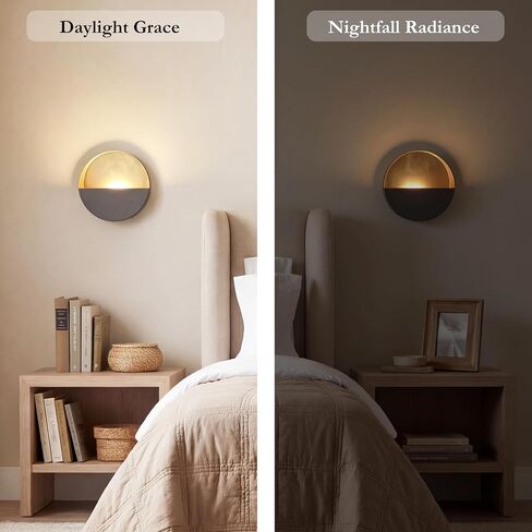 6.5-inch Eclipse Wall Sconces Wireless Battery Operated Candle Holders with LED Tea Lights, Set of 2, for Living Room, Bedroom, Bathroom, Dining Room & Hallway (Dark Bronze + Gold Leaf Interior) in Kuwait
