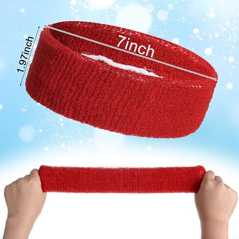 6 Pcs Sweatbands Sport Headband for Men & Women Terry Cloth Sweat Band Sweat Headband for Tennis, Basketball, Running, Gym, and Fitness Working Out in Kuwait