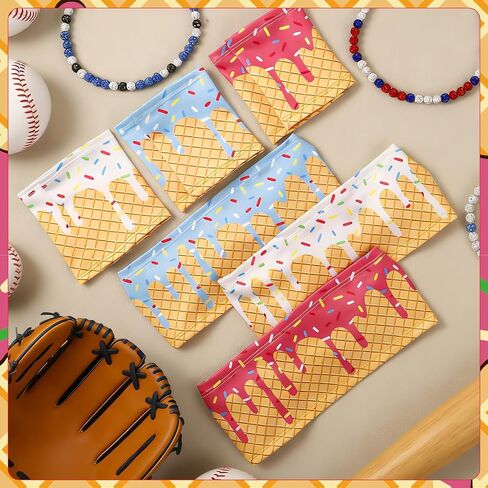 3 Set Ice Cream Baseball Headbands and Wristbands Sports Elastic Sweatbands for Youth Teen Women Men Athletes Football Basketball Running Gym Party Favors in Kuwait