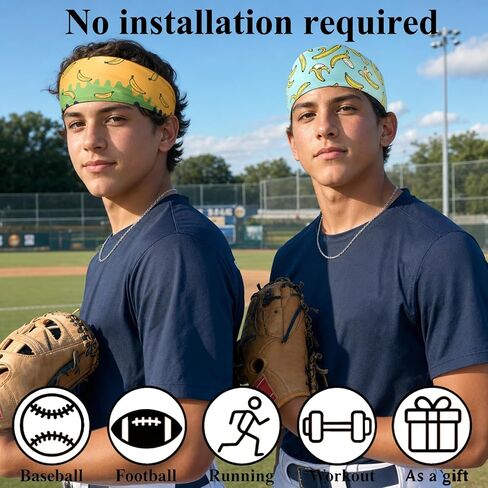 3Pcs Bananas Football Headband Funny Elastic Athletic Sweatband Banana Sport Accessories for Fitness Running Cycling Yoga in Kuwait