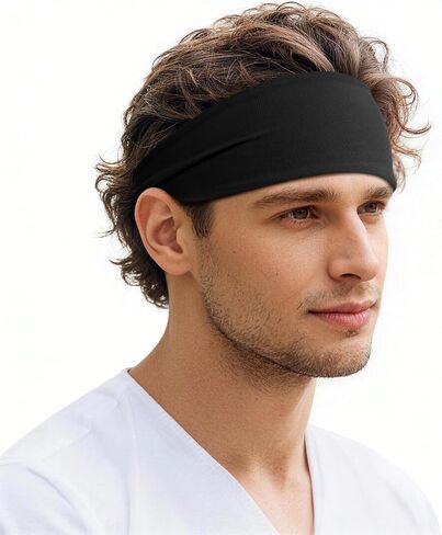 Beister Sports Headbands Men & Women, Premium Sweat Wicking Workout Headband for Men, Wide Non-Slip Elastic Sweat Bands for Running, Gym Exercise, Cycling, Yoga, Soccer, Football, Basketball in Kuwait