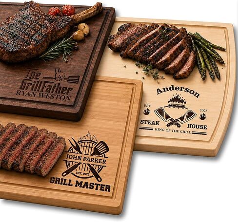Father's Day Gift Cutting Board, Outdoor Customized Grilling Gifts for Men, Best Dad Engraved Birthday Gifts, Unique Barbecue Gifts for Men, Kitchen BBQ Grill Gift in Saudi Arabia