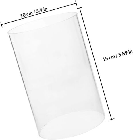 TOYANDONA Glass Bottomless Candle Cylinder Cover 10x15cm Glass Hurricane Candle Holder Sleeve for Home Décor in Kuwait