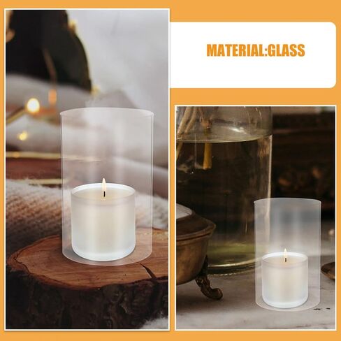 TOYANDONA Glass Bottomless Candle Cylinder Cover 10x15cm Glass Hurricane Candle Holder Sleeve for Home Décor in Kuwait