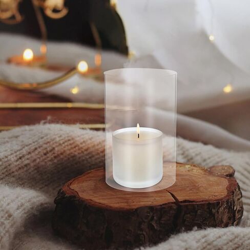 TOYANDONA Glass Bottomless Candle Cylinder Cover 10x15cm Glass Hurricane Candle Holder Sleeve for Home Décor in Kuwait