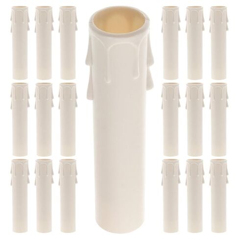 BESPORTBLE 30pcs White Plastic Drip Candle Socket Covers for Candelabra Base, Vintage Lamp Sleeve Replacement for Chandelier Light Fixtures, 25x100mm Candle Accessories for Home Décor in Kuwait