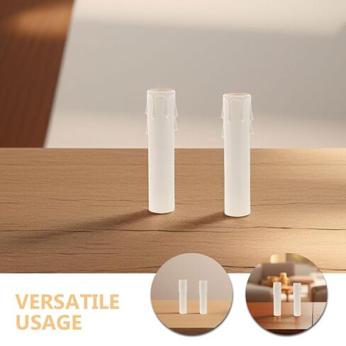 BESPORTBLE 30pcs White Plastic Drip Candle Socket Covers for Candelabra Base, Vintage Lamp Sleeve Replacement for Chandelier Light Fixtures, 25x100mm Candle Accessories for Home Décor in Kuwait