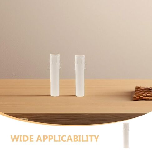 BESPORTBLE 30pcs White Plastic Drip Candle Socket Covers for Candelabra Base, Vintage Lamp Sleeve Replacement for Chandelier Light Fixtures, 25x100mm Candle Accessories for Home Décor in Kuwait