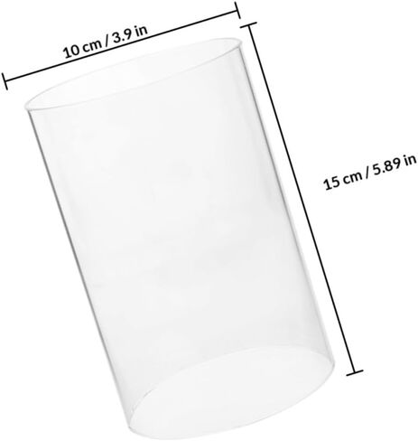 Glass Candle Chimney Cover 10x15cm Glass Cylinder Hurricane Candle Sleeve for Home Table Centerpiece in Kuwait