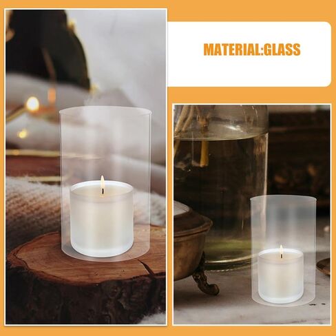 Glass Candle Chimney Cover 10x15cm Glass Cylinder Hurricane Candle Sleeve for Home Table Centerpiece in Kuwait