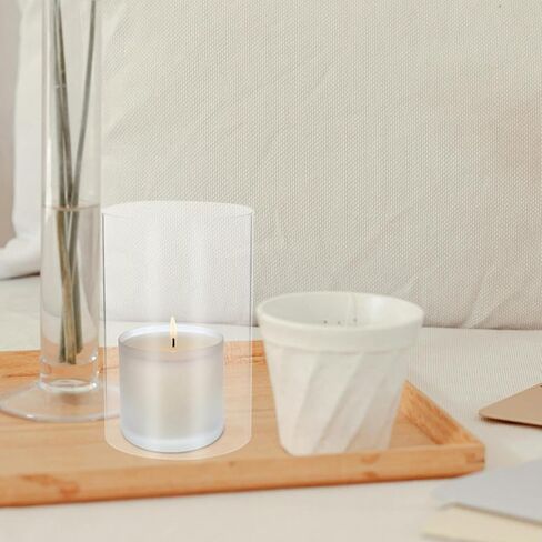 Glass Candle Chimney Cover 10x15cm Glass Cylinder Hurricane Candle Sleeve for Home Table Centerpiece in Kuwait