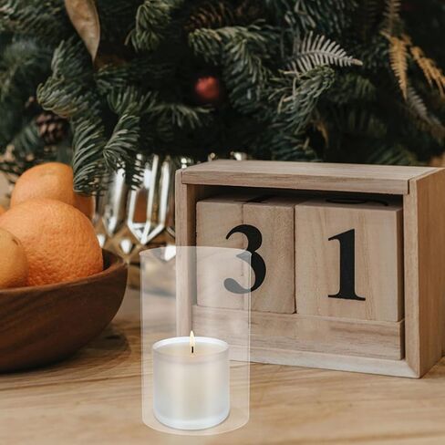 Glass Candle Chimney Cover 10x15cm Glass Cylinder Hurricane Candle Sleeve for Home Table Centerpiece in Kuwait